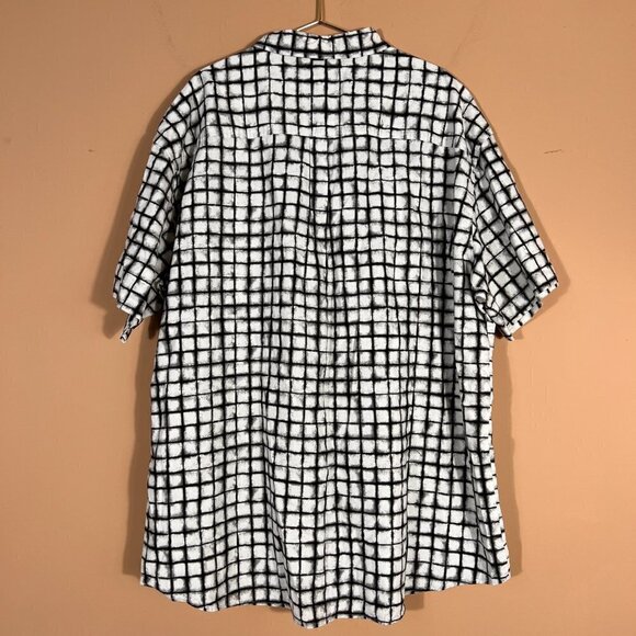 Sean John Mens Linen Blend Plaid Short Sleeve Shirt NWT - Picture 3 of 9